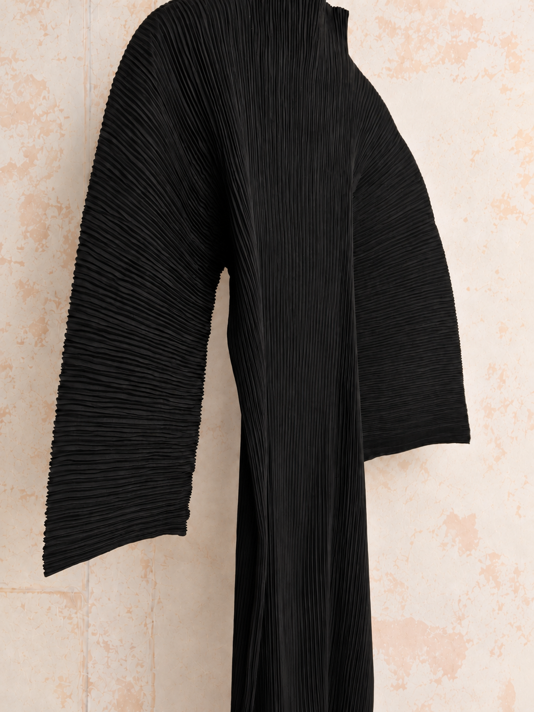 Issey Miyake Sculptural Pleated Midi Dress — Black, circa 1990s