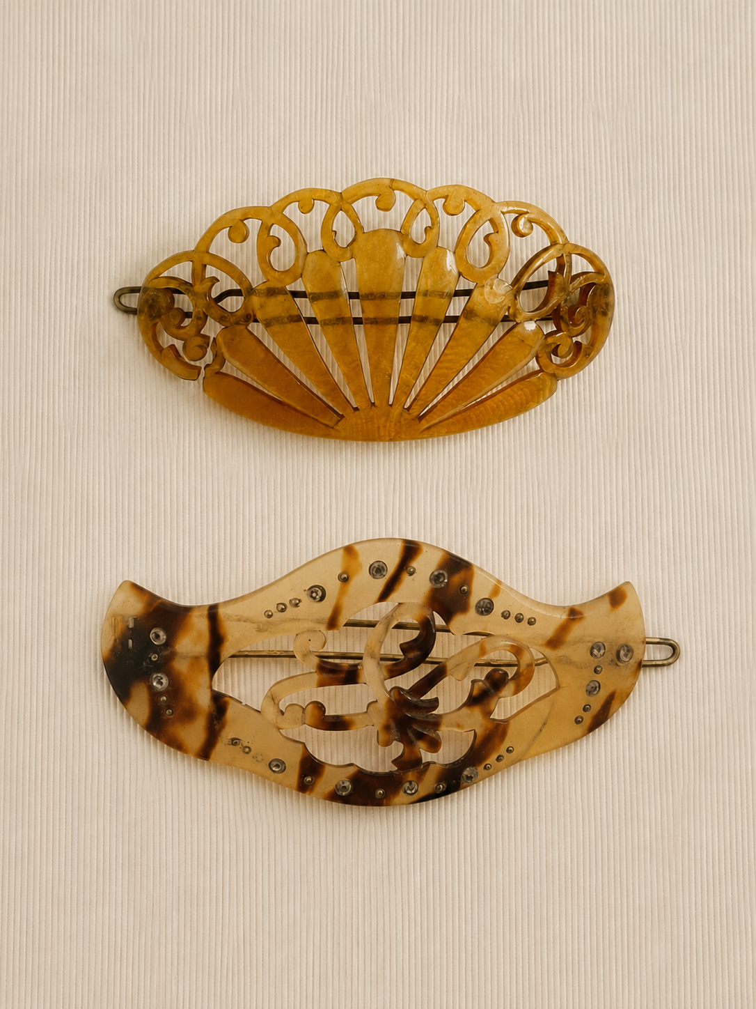 Set of Antique Tortoiseshell Hair Clips