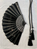 Victorian Black Silk Fan
