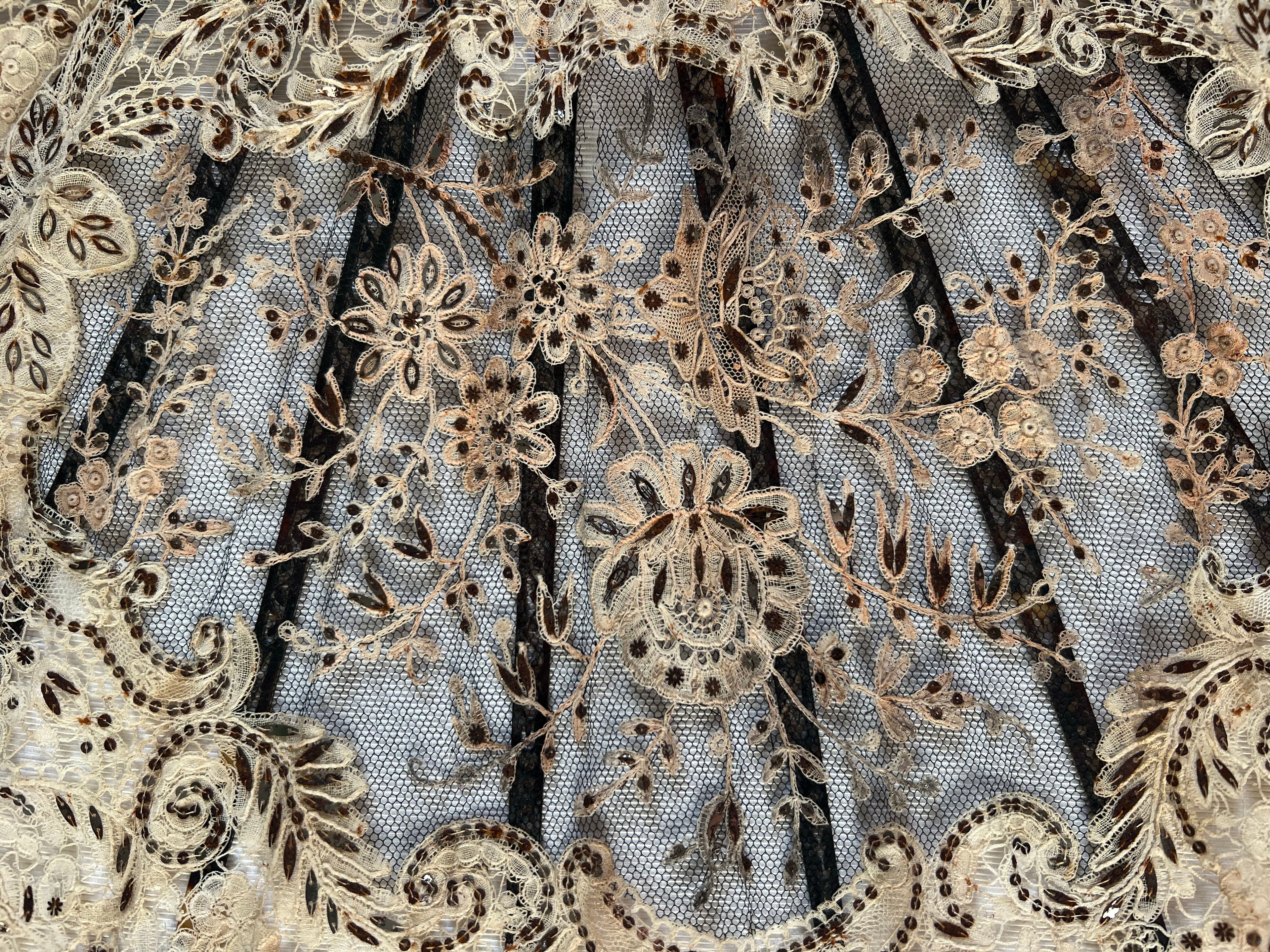J. Duvelleroy Brussels Lace & sequin Fan