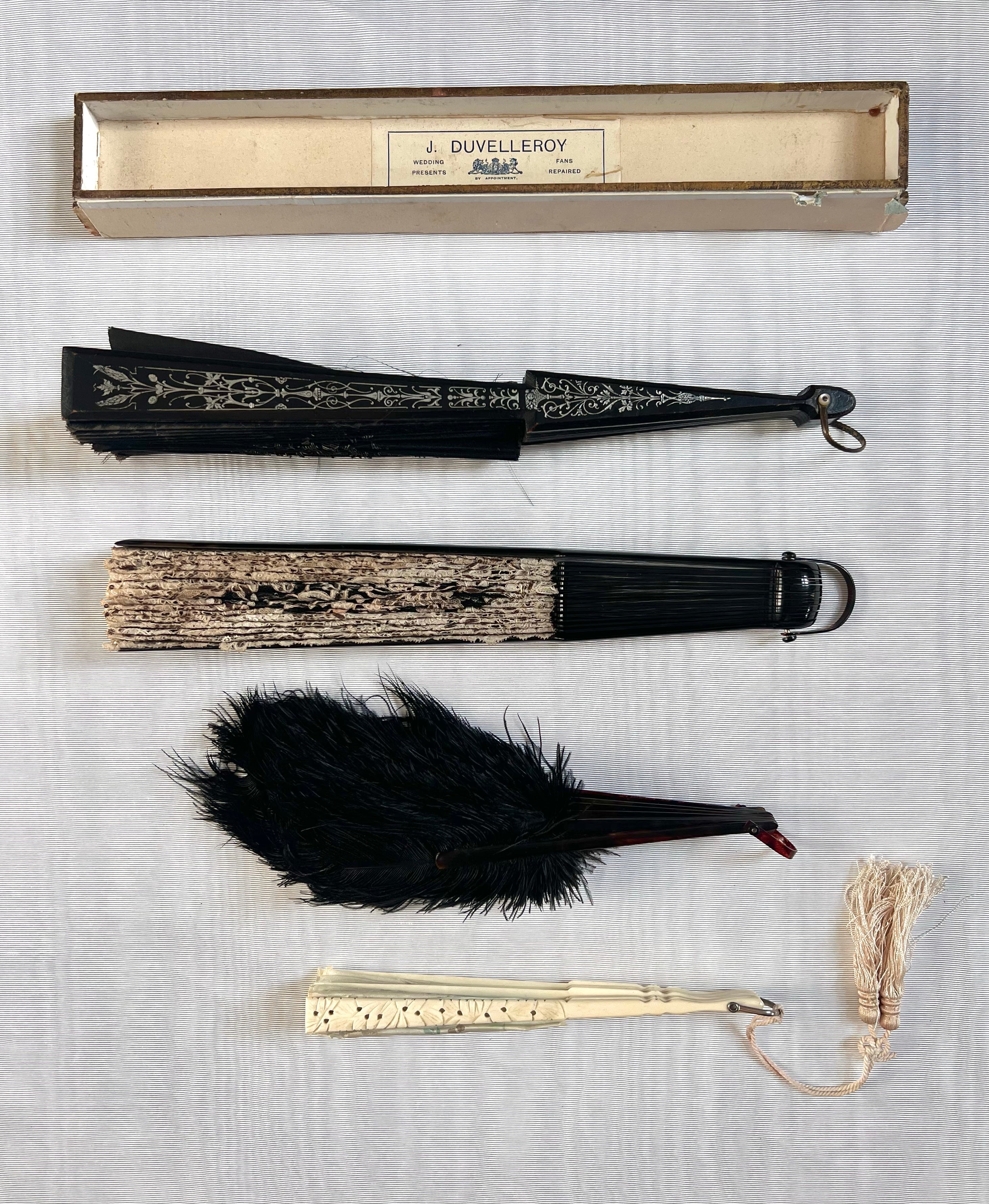 Victorian Black Silk Fan