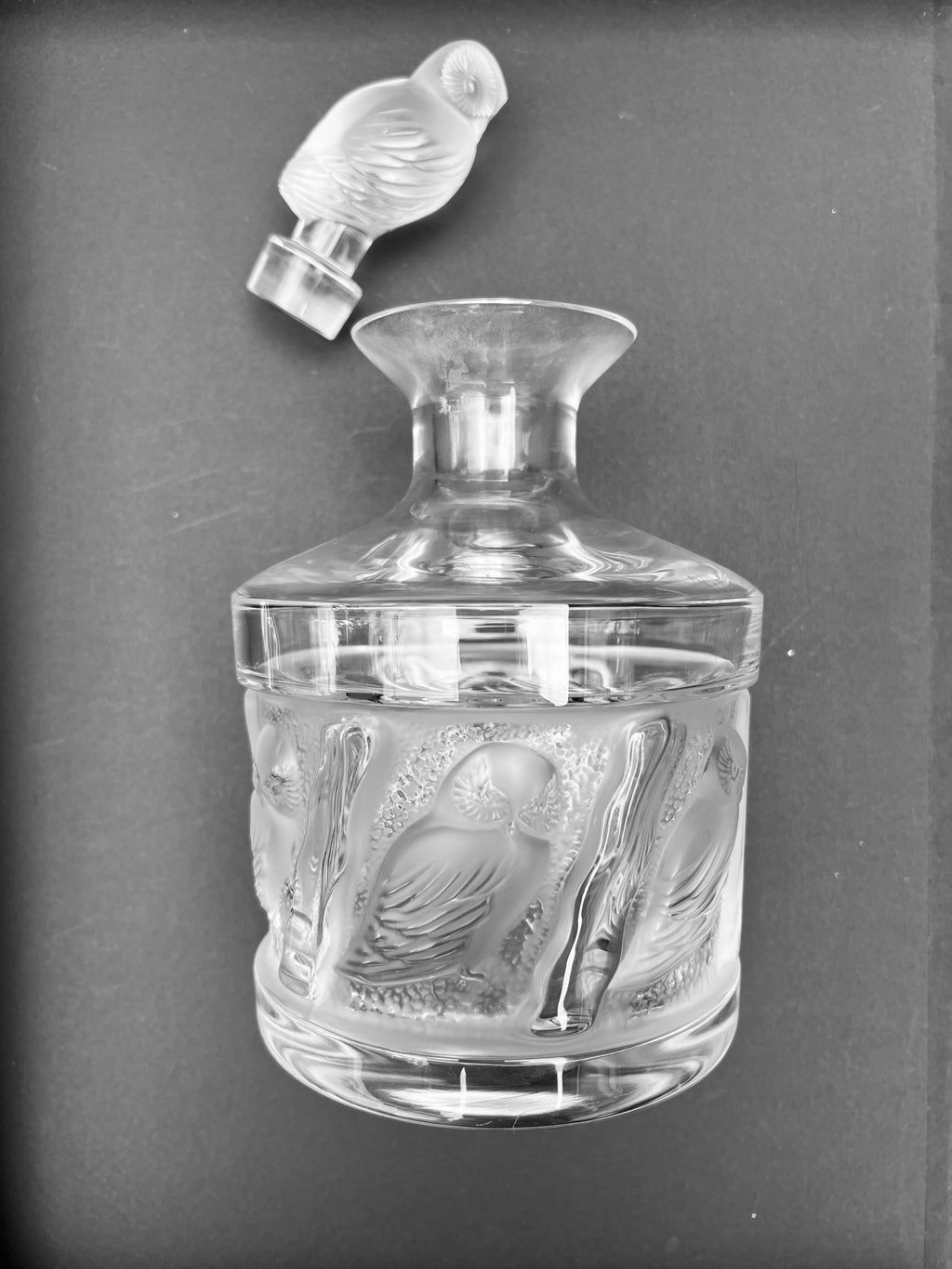 Lalique Owl Crystal Decanter