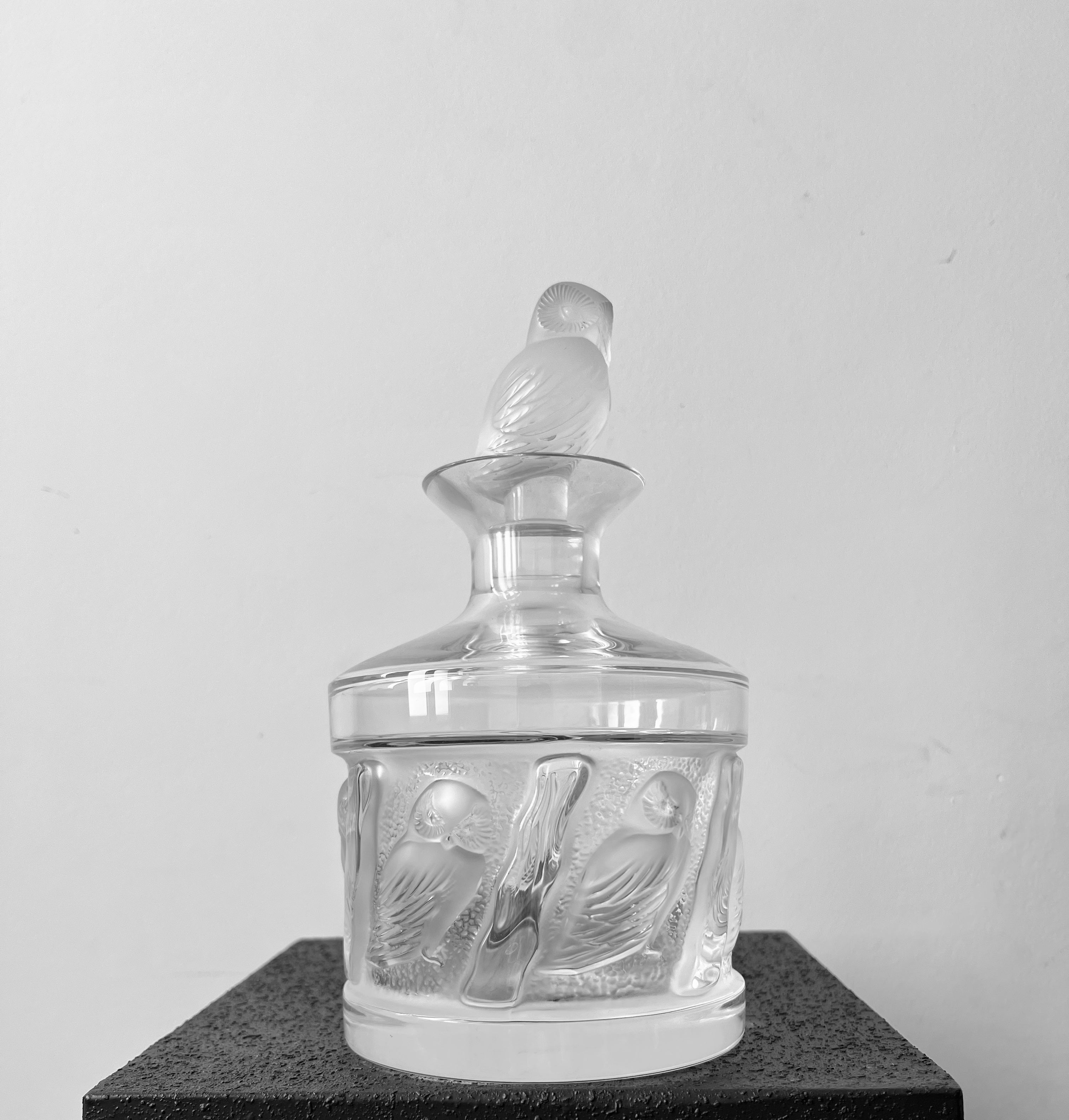 Lalique Owl Crystal Decanter