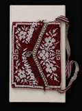 Red & White Beaded Envelope Reticule