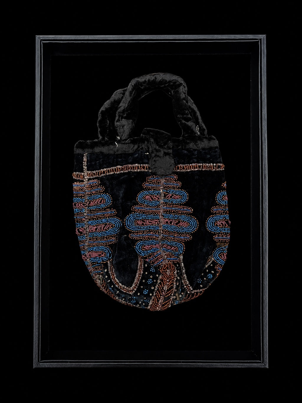 Black Velvet Beaded Reticule