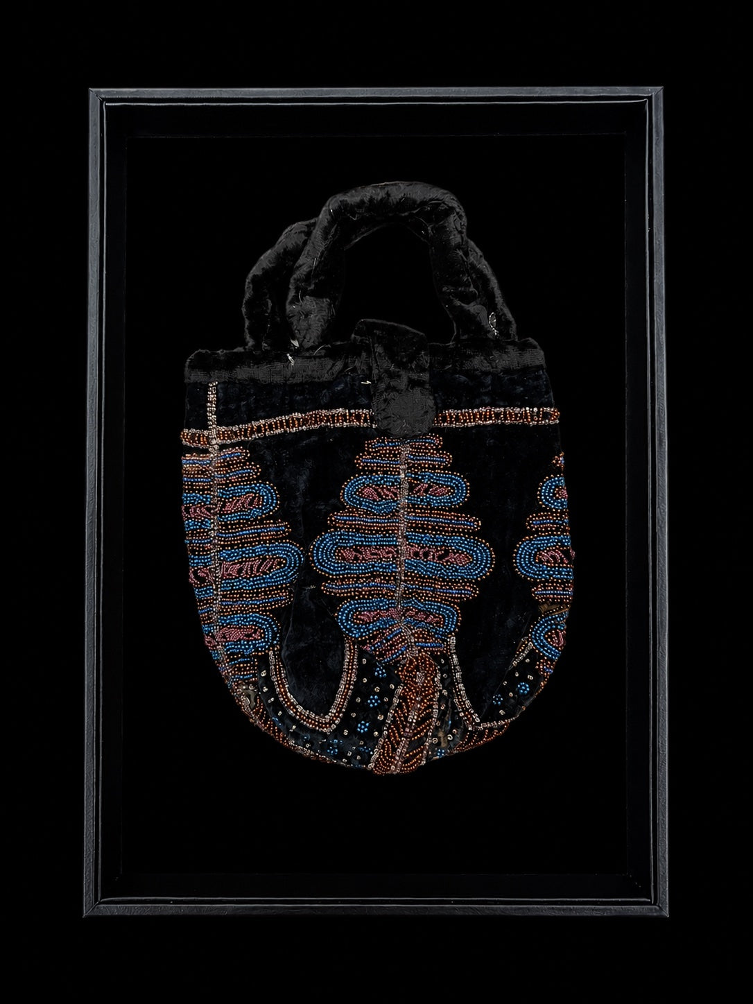 Black Velvet Beaded Reticule