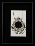 Cream & Black Floral Beaded Reticule