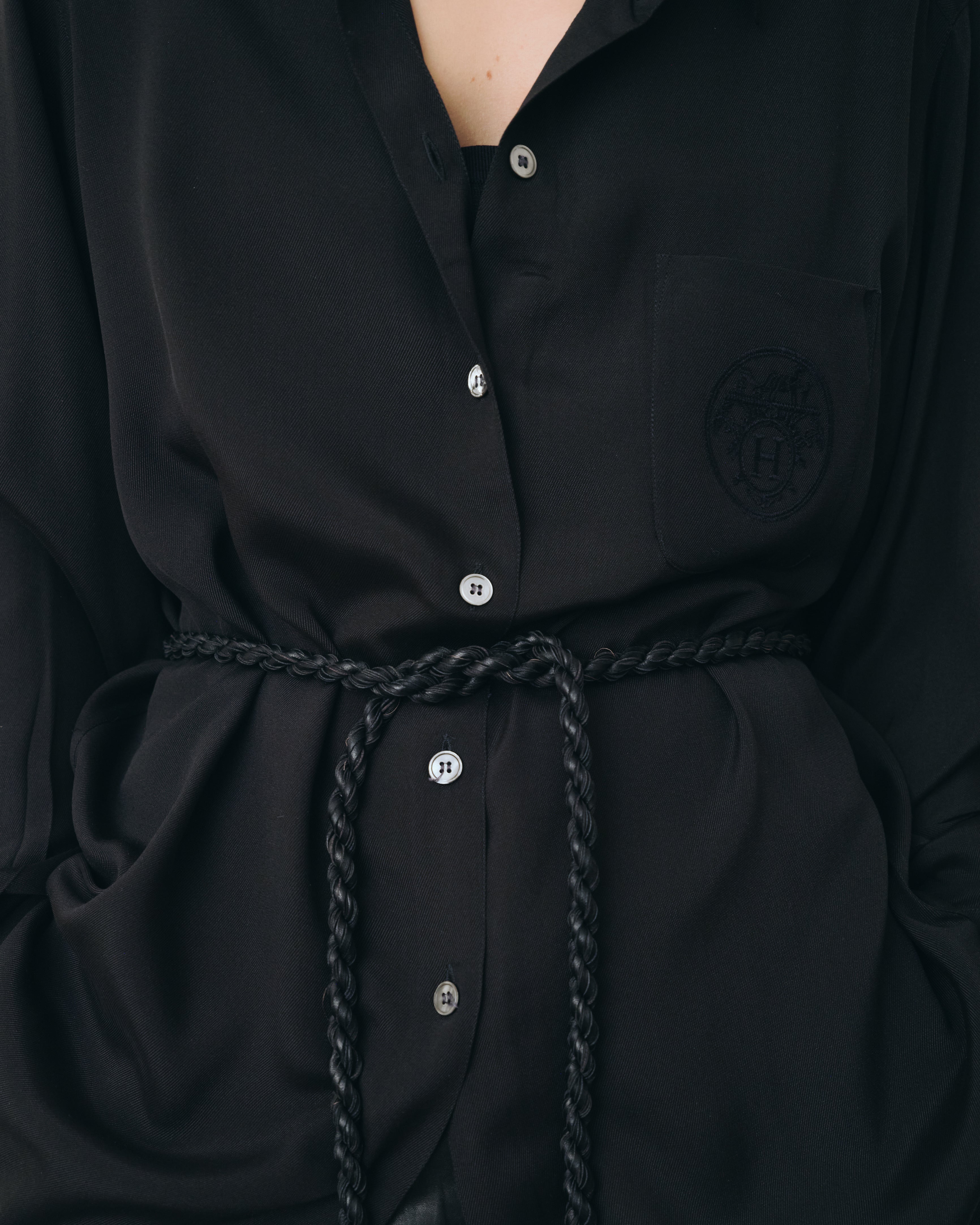 Braided Leather Rope Belt with Tassel