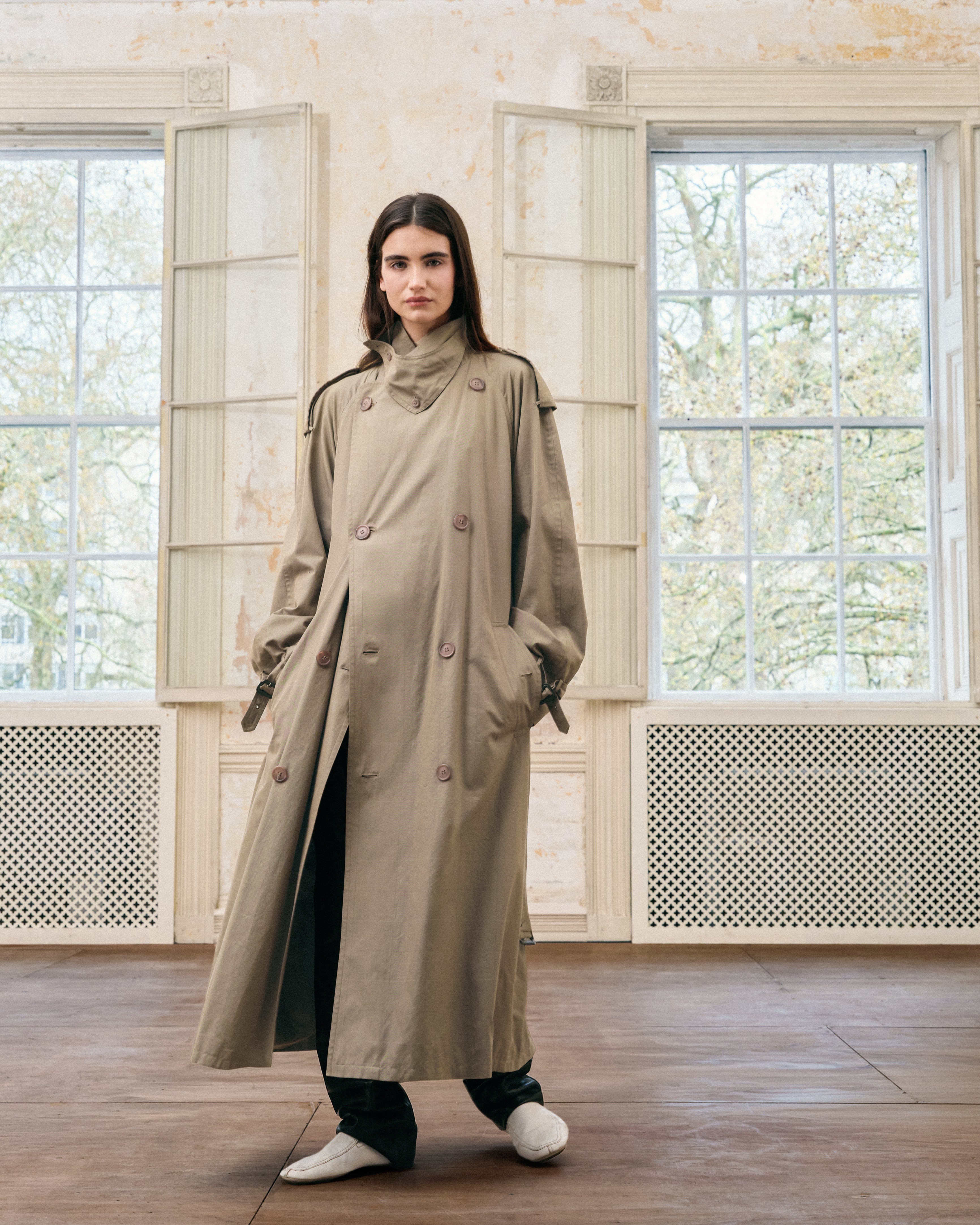 Hermès Casablanca Plaid Cotton Travel Trench Coat