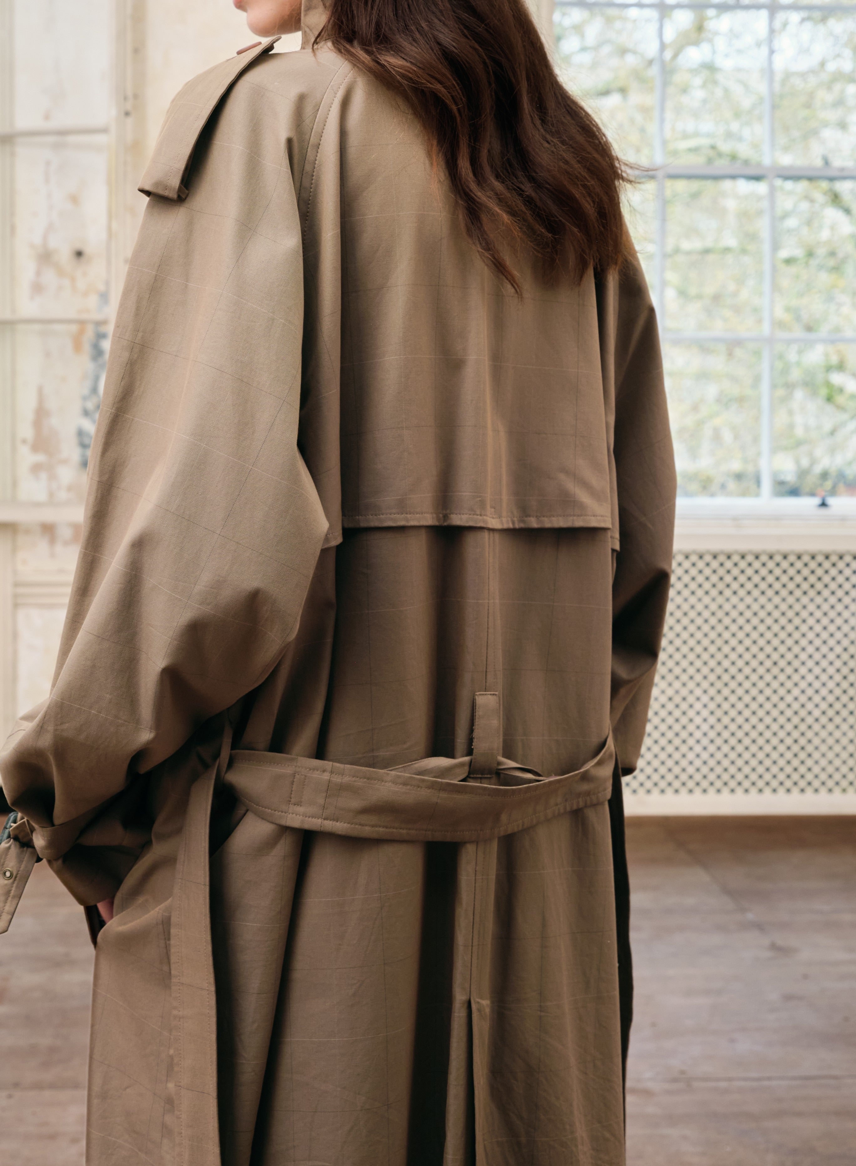 Hermès Casablanca Plaid Cotton Travel Trench Coat
