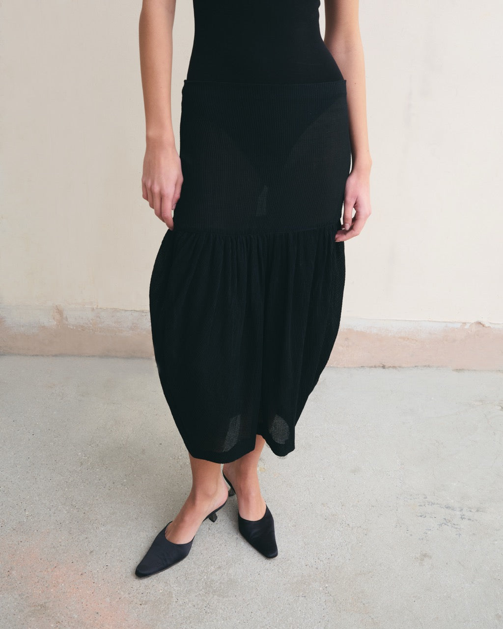 Vintage Romeo Gigli Textured Black Skirt