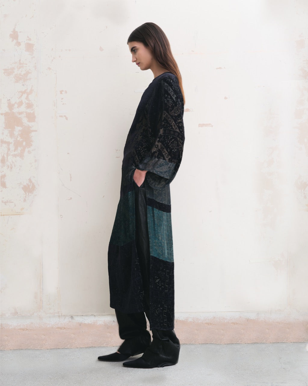 Vintage Oscar de la Renta Silk & Velvet Burnout Dress