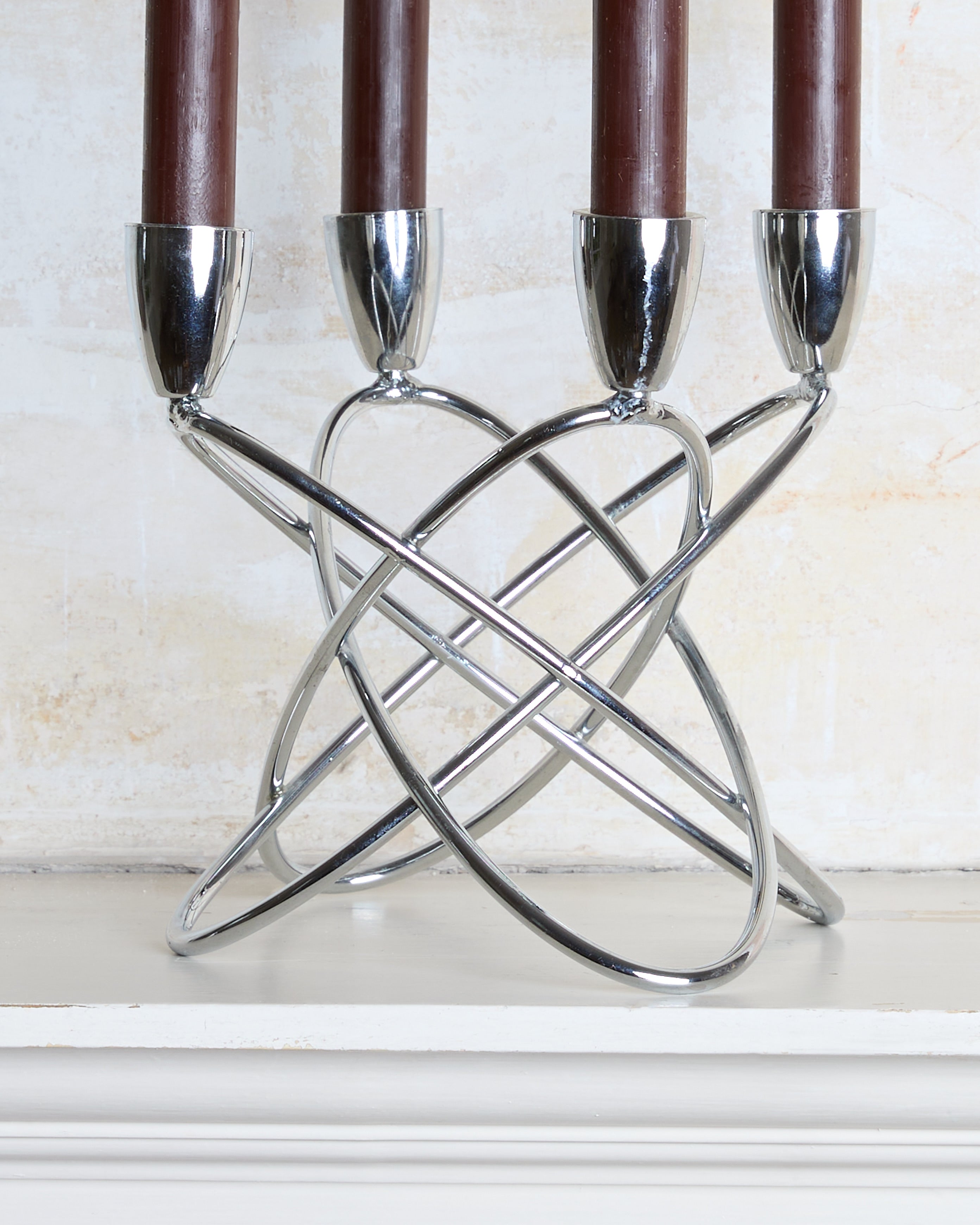 Scandinavian Sculptural Four-Arm Candle Holder