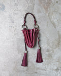 Vintage Givenchy Burgundy Leather Mini Bucket Bag with Tassel