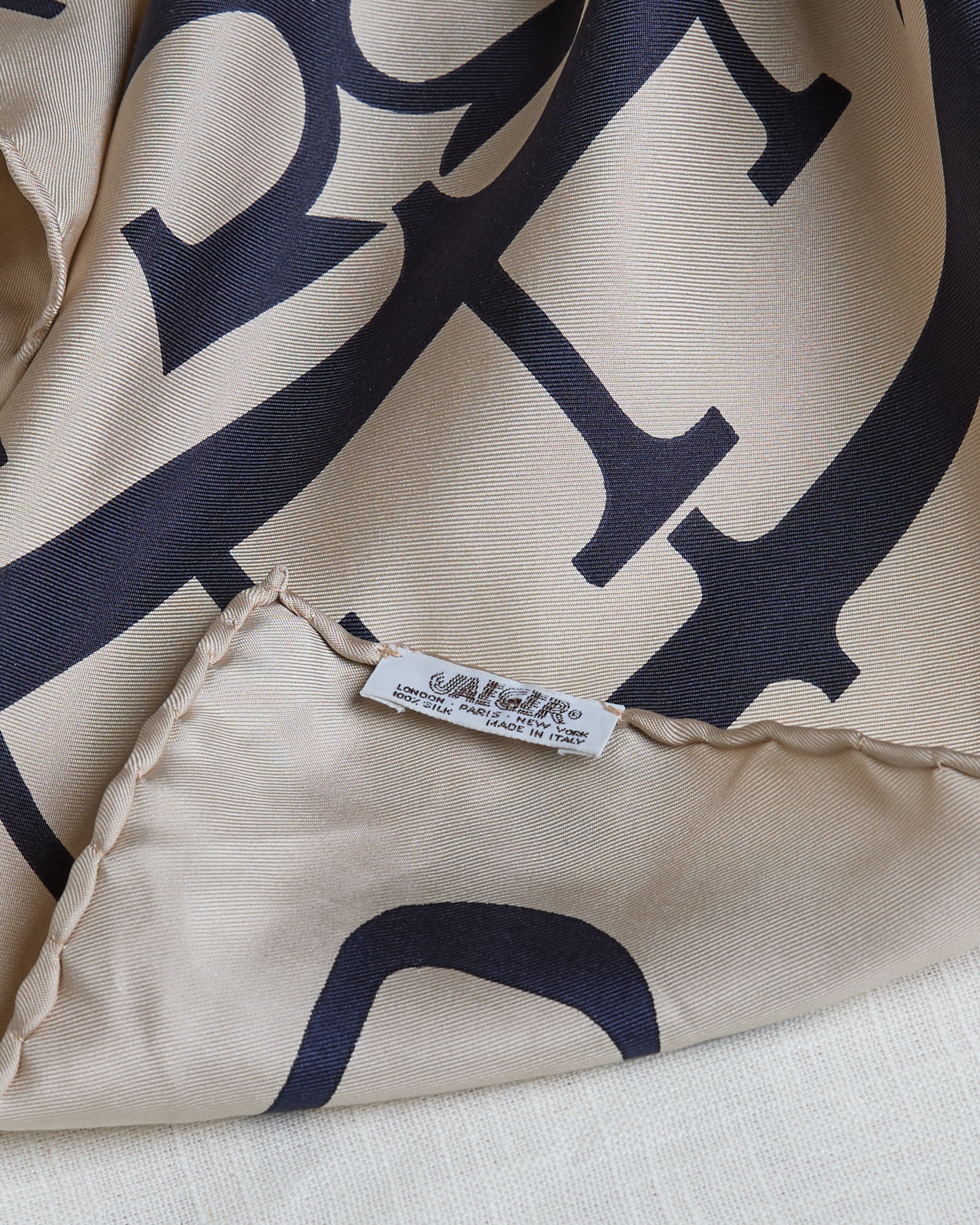 Jaeger Monogram Silk Twill Scarf