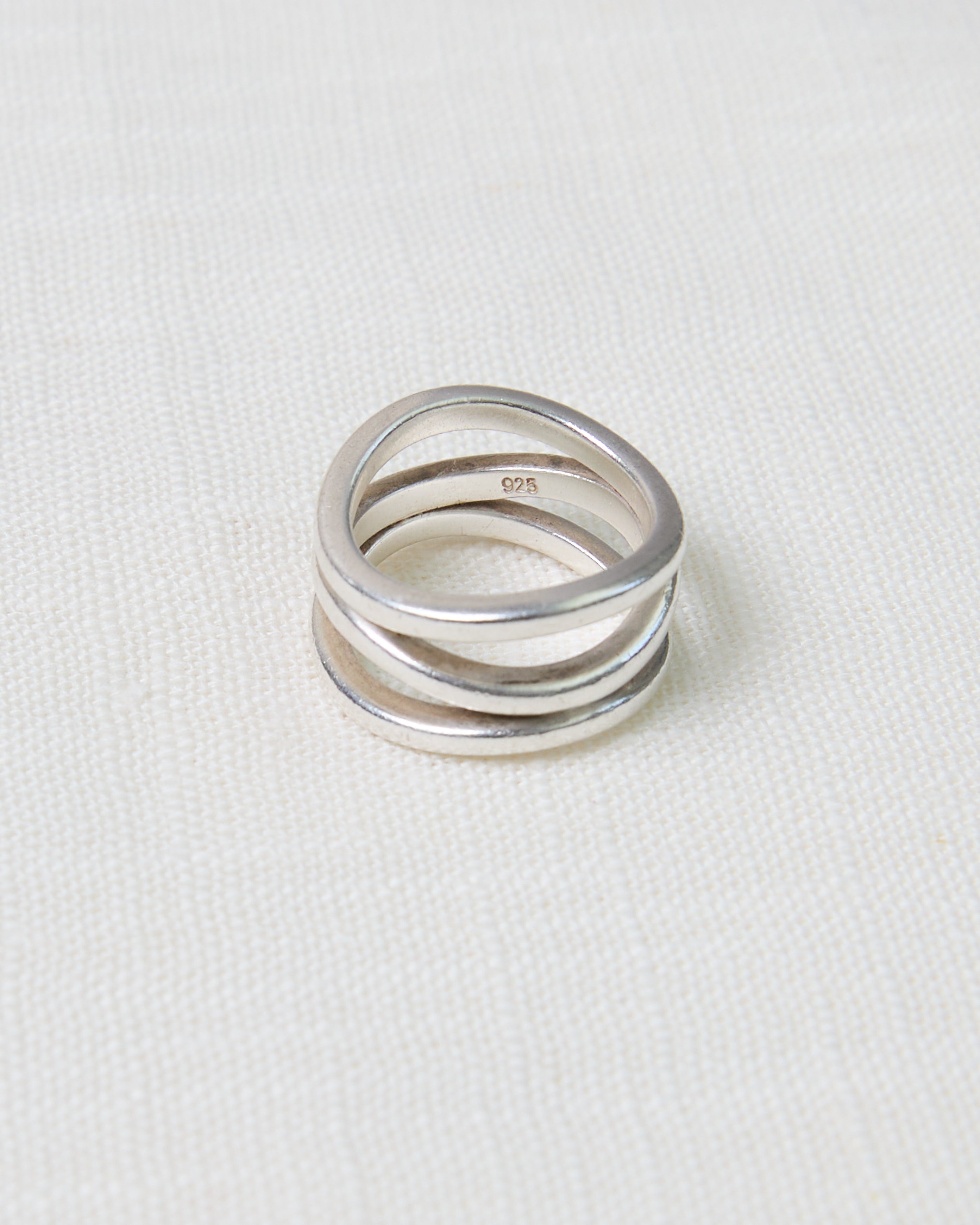 Emporio Armani Sterling Silver Sculptural Ring