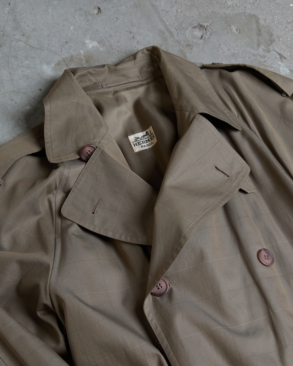 Hermès Casablanca Plaid Cotton Travel Trench Coat