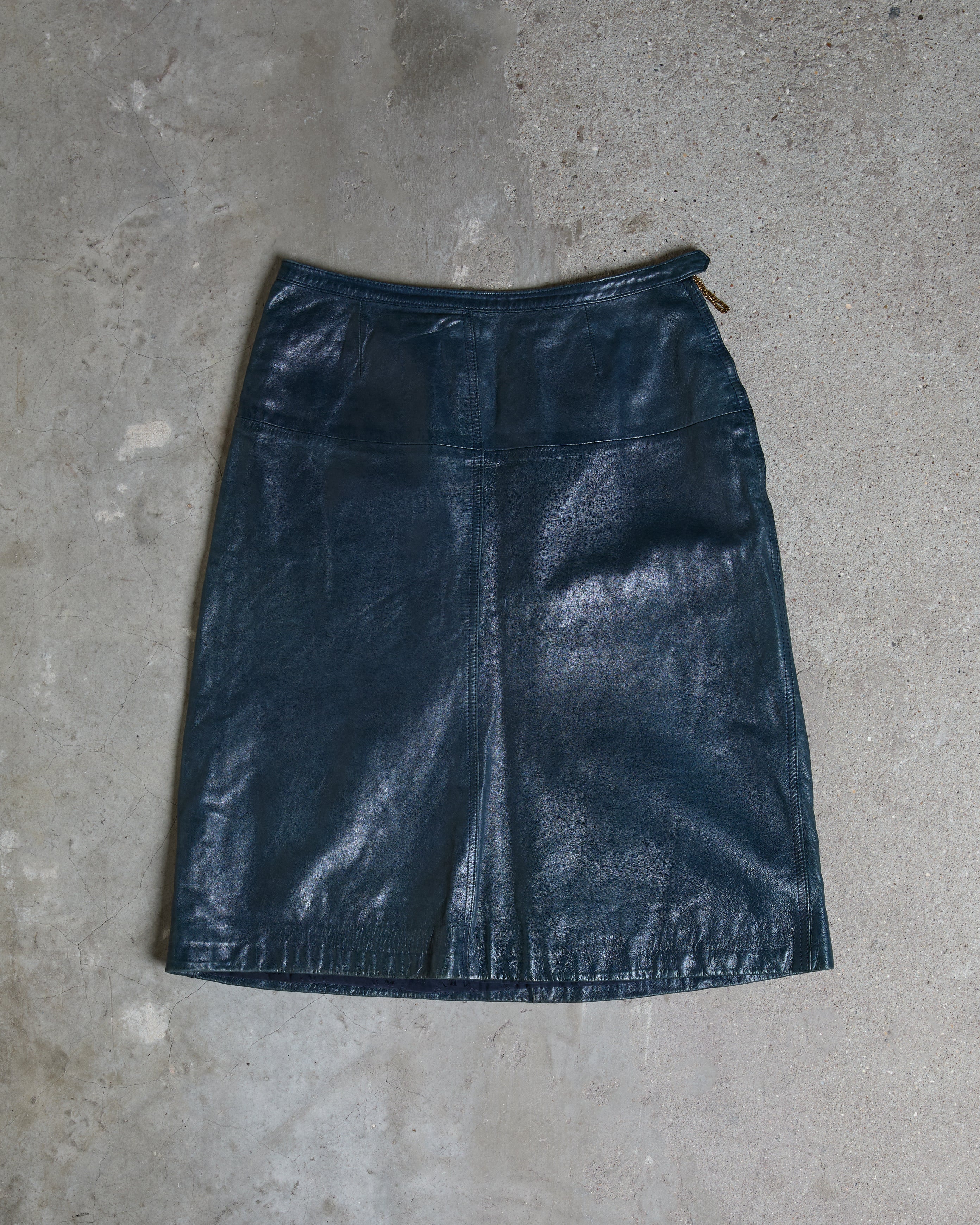 Hermès Lambskin Leather Skirt