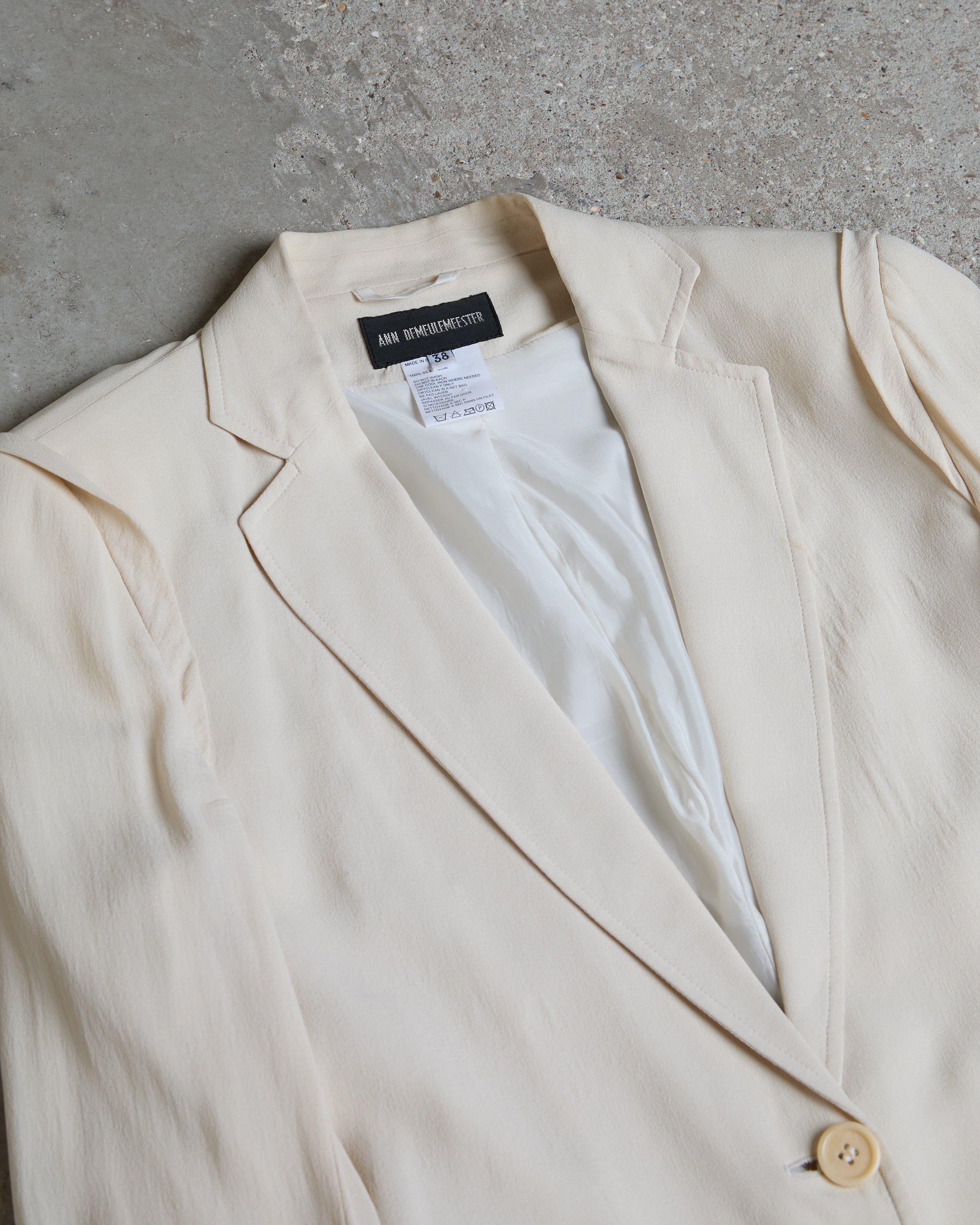 Ann Demeulemeester Ivory Silk Blazer