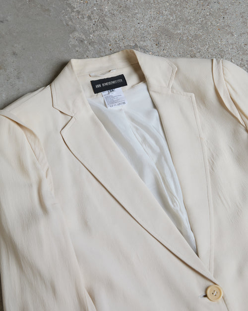 Ann Demeulemeester Ivory Silk Blazer
