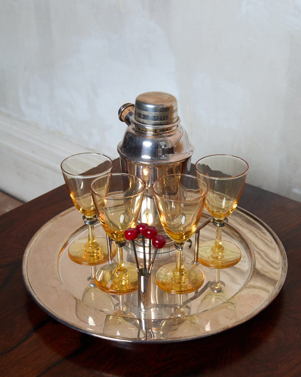 Italian Silver-Plate Cocktail Shaker Set