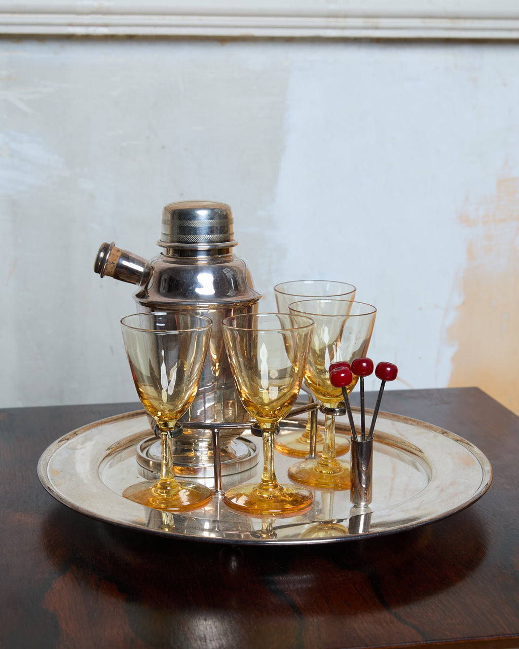 Italian Silver-Plate Cocktail Shaker Set