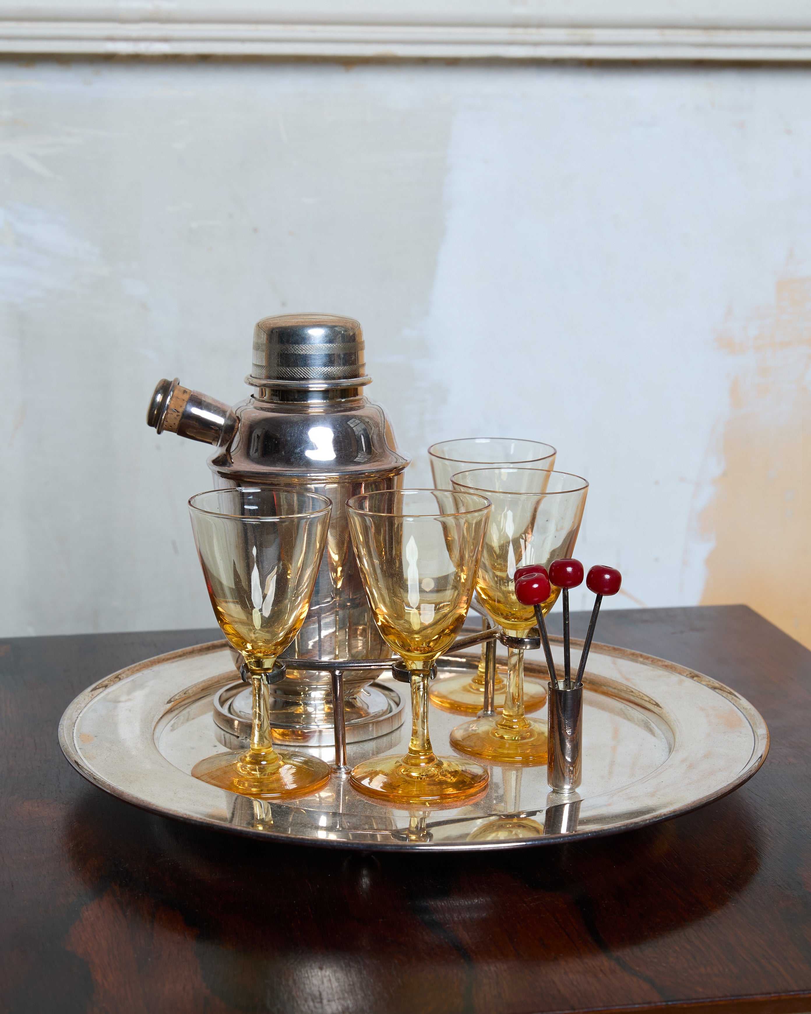 Italian Silver-Plate Cocktail Shaker Set